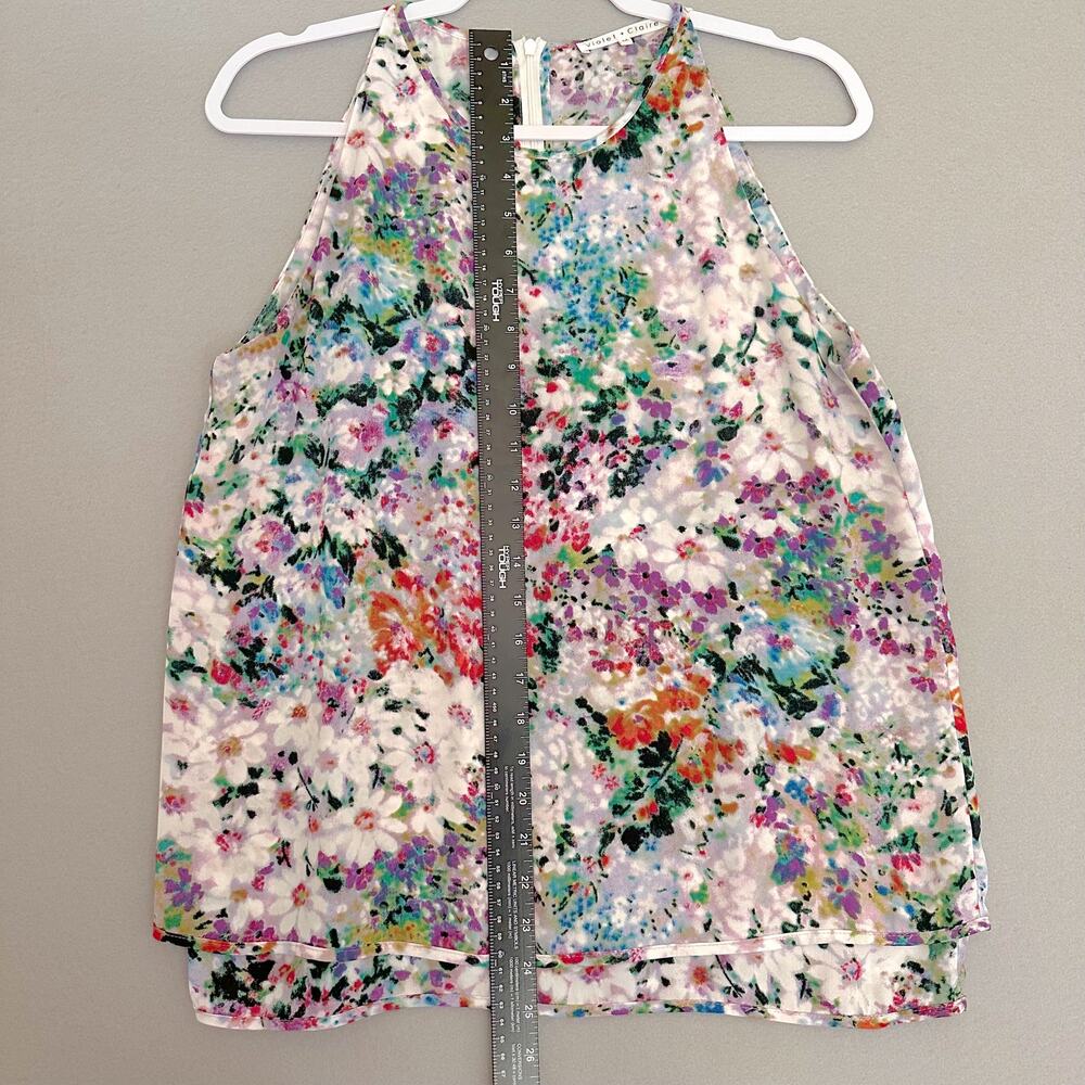 Violet & Claire Multicolored Watercolor Floral Layered Tank Sleeveless Blouse M - Picture 7 of 9